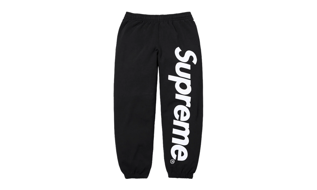 Satin Appliqué Sweatpant "SS26 - Black" SU27515