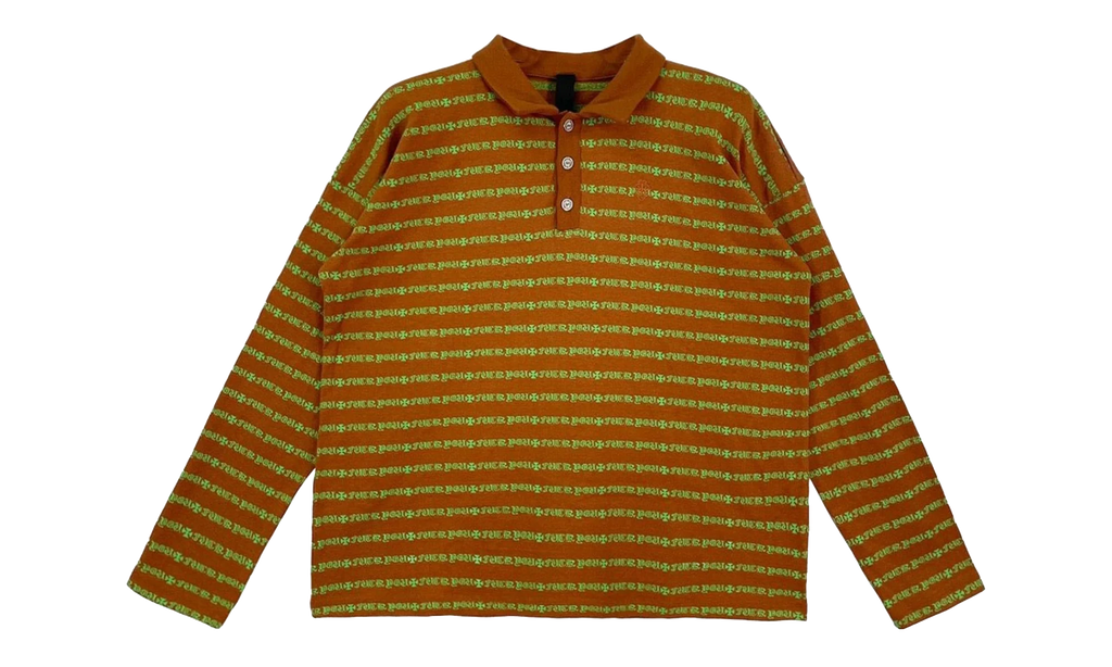 Matty Boy Stripe Long Sleeve Polo "Brown / Green" CHRM0840