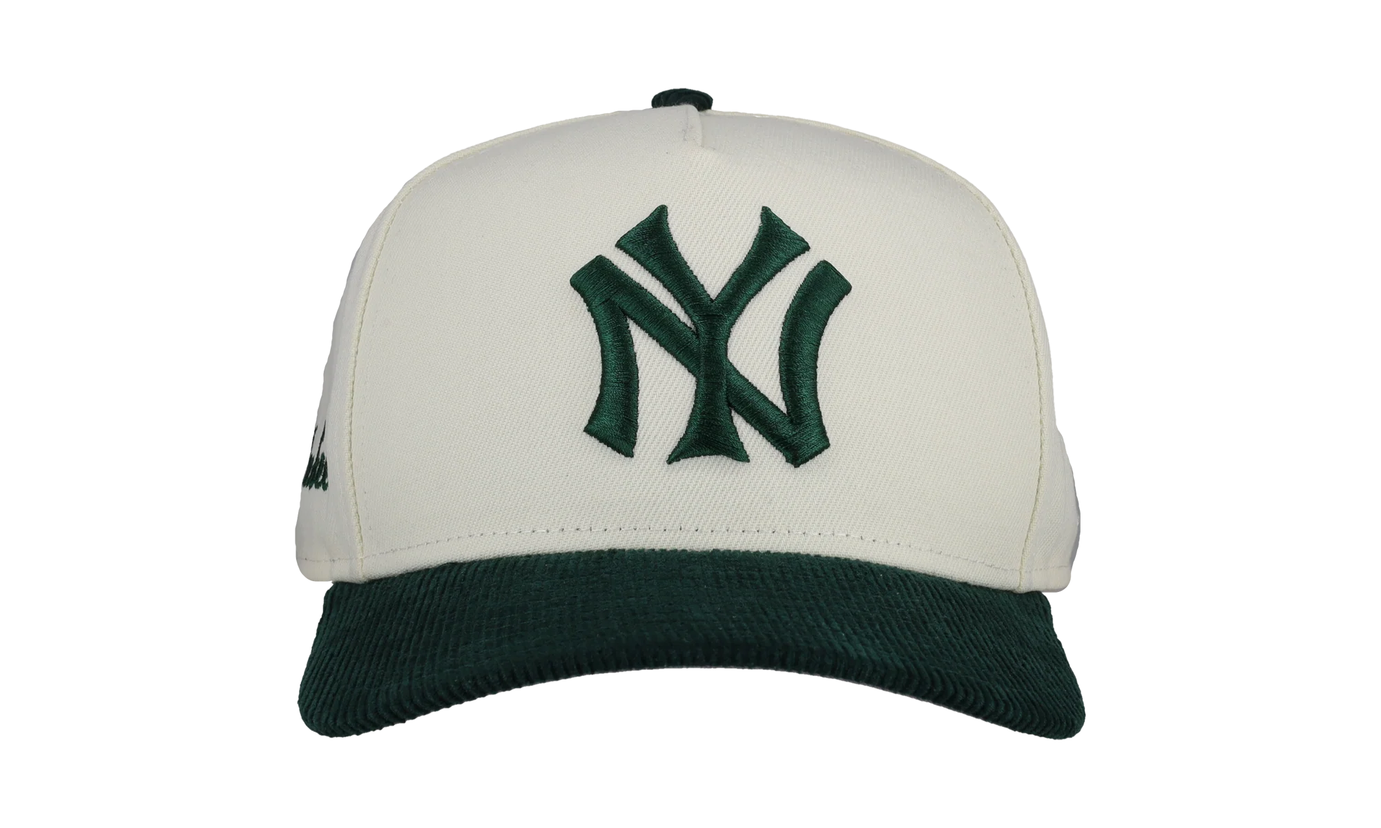 9FIFTY New York Yankees A Frame Snapback Hat "Off White / Green - Corduroy Visor" NE287