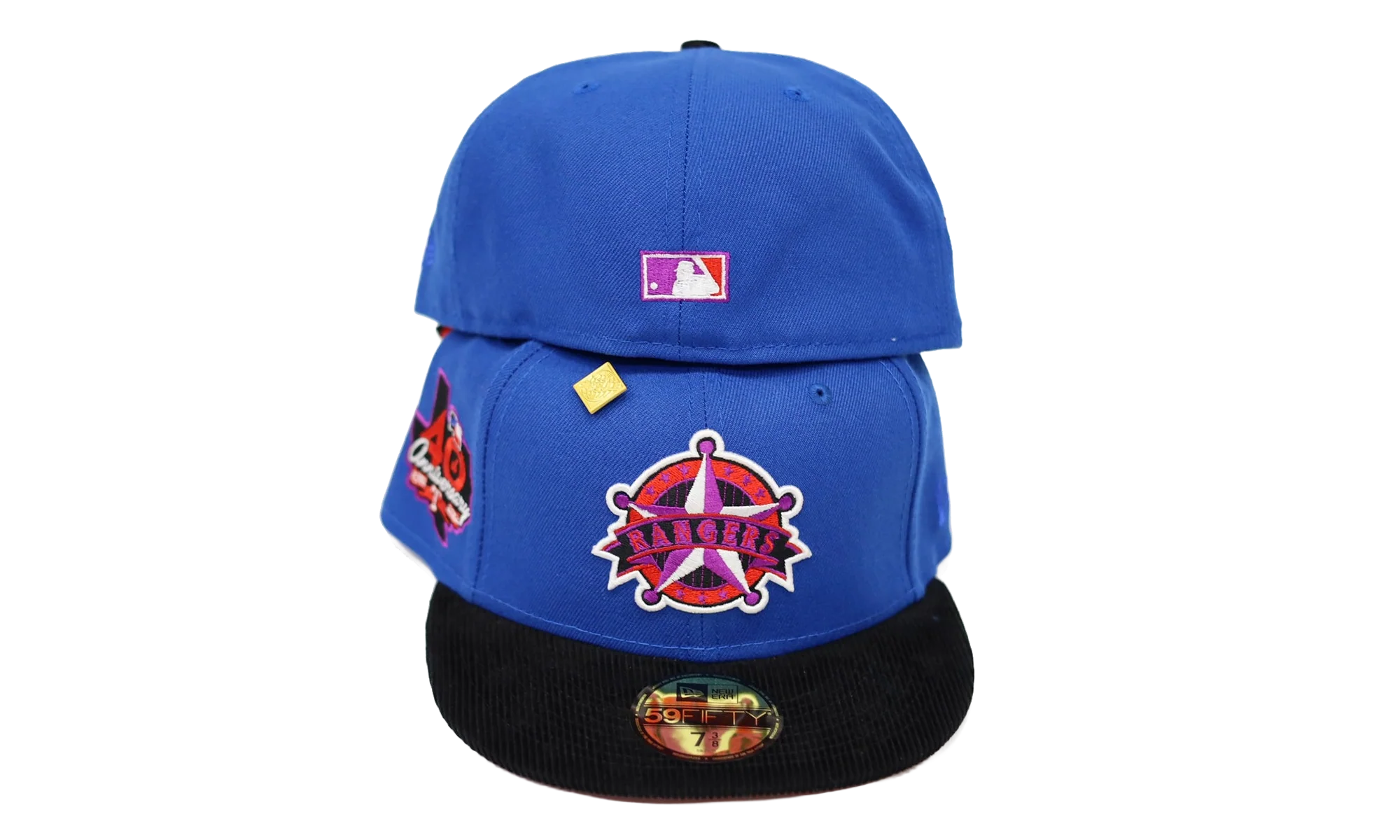 59FIFTY Texas Rangers 40th Anniversary Fitted Hat "Blue / Black - Corduroy Visor" NE397