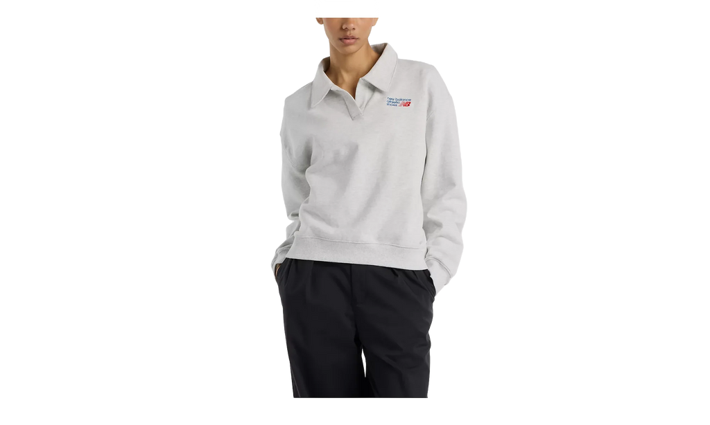 French Terry Polo Sweatshirt WMNS "Ash Heather" WT51513AHH