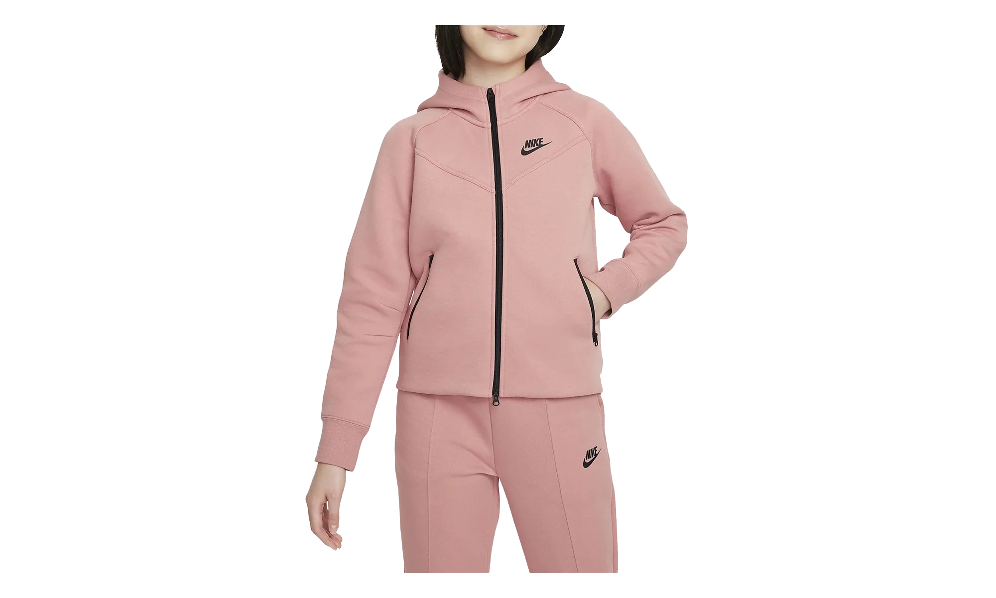 Sportswear Tech Fleece Full-Zip Hoodie GS "Red Stardust / Black" FD2979 618