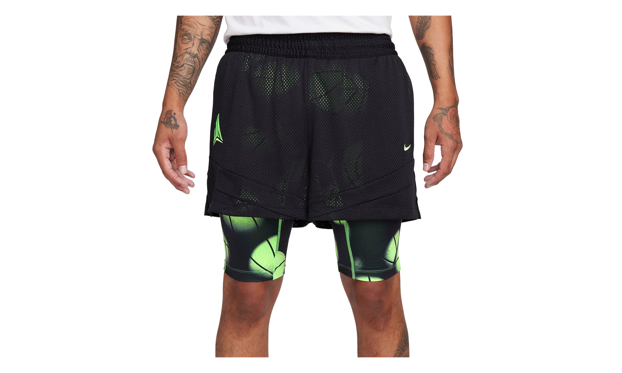 Signature Ja Morant Dri-Fit 2-In-1 4" Basketball Shorts "Black / Lime Blast" FQ1022 010
