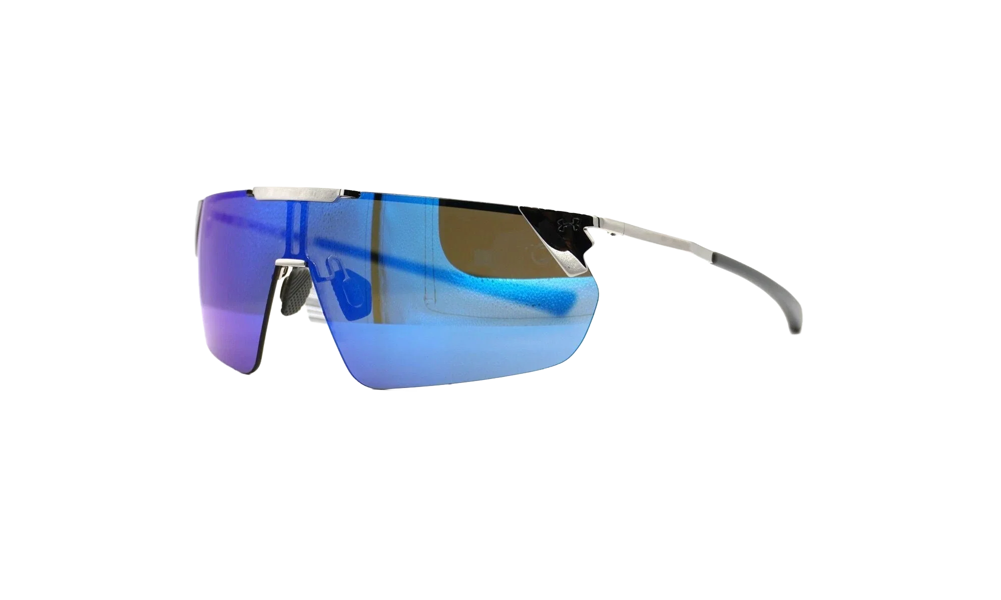 Litewire Shield Sunglasses "Gray Blue Mirror - Gloss Silver / Gray Rubber" 8600135 014361