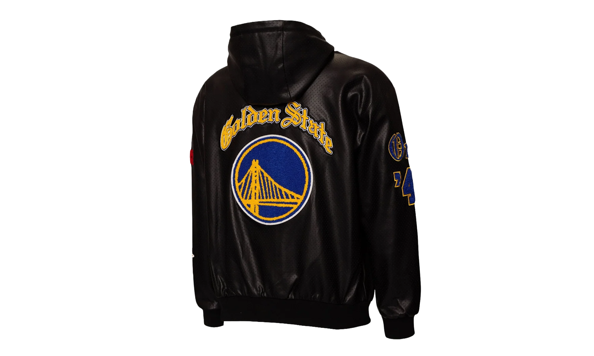 Lightweight Vegan Zip-Up Hooded Jacket "Golden State Warriors 1946" NBA 147BLKDE WAR