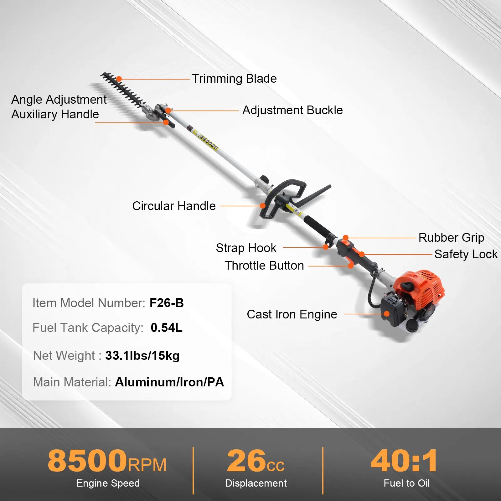 52CC 6-in-1 Gas Powered Yard Tool Set