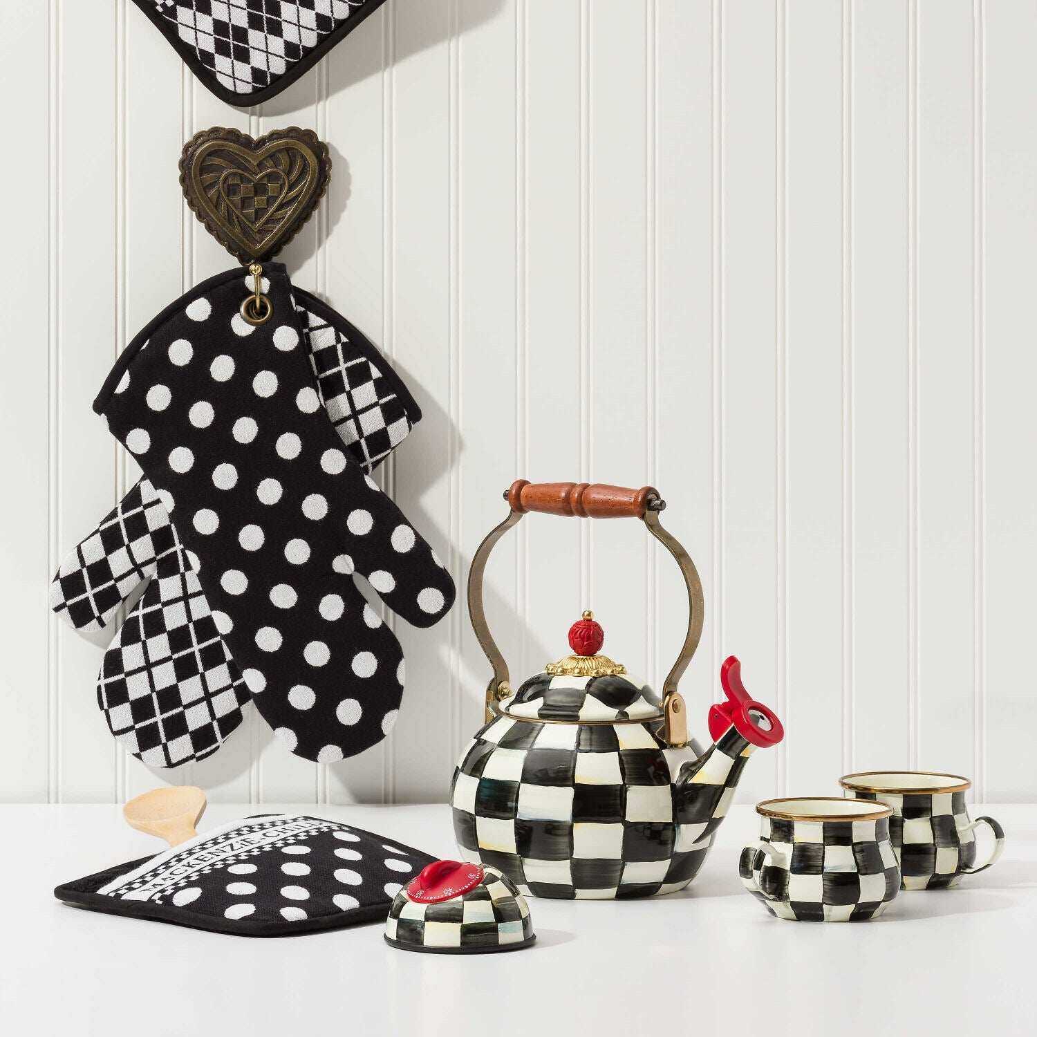 MacKenzie-Childs Courtly Check Whistling Tea Kettle