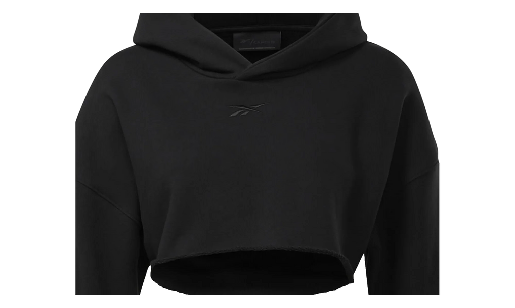Cardi B Crop Hoodie WMNS "Black" H48407