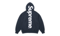 Satin Appliqué Hooded Sweatshirt "SS26 - Navy" SU27500