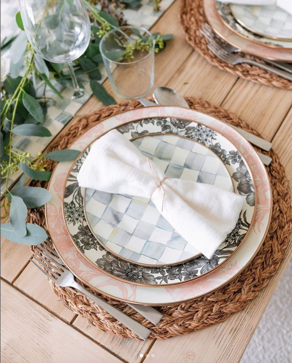 Rosy English Garden Enamel Charger/Plate