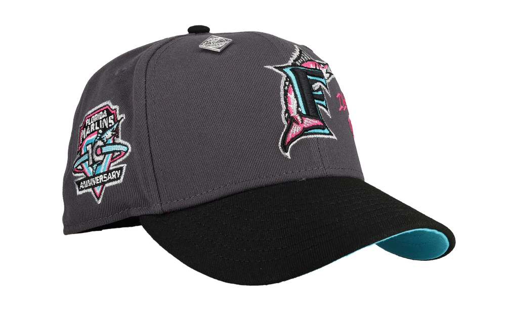 59FIFTY Florida Marlins 10th Anniversary Fitted Hat "South Beach Metallic" NE423