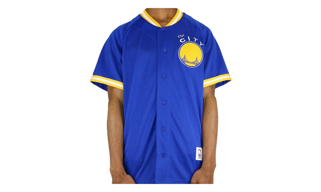NBA Golden State Warriors Seasoned Pro Mesh Button Up "Golden State Warriors - Blue" 418TA3103AGSWIH