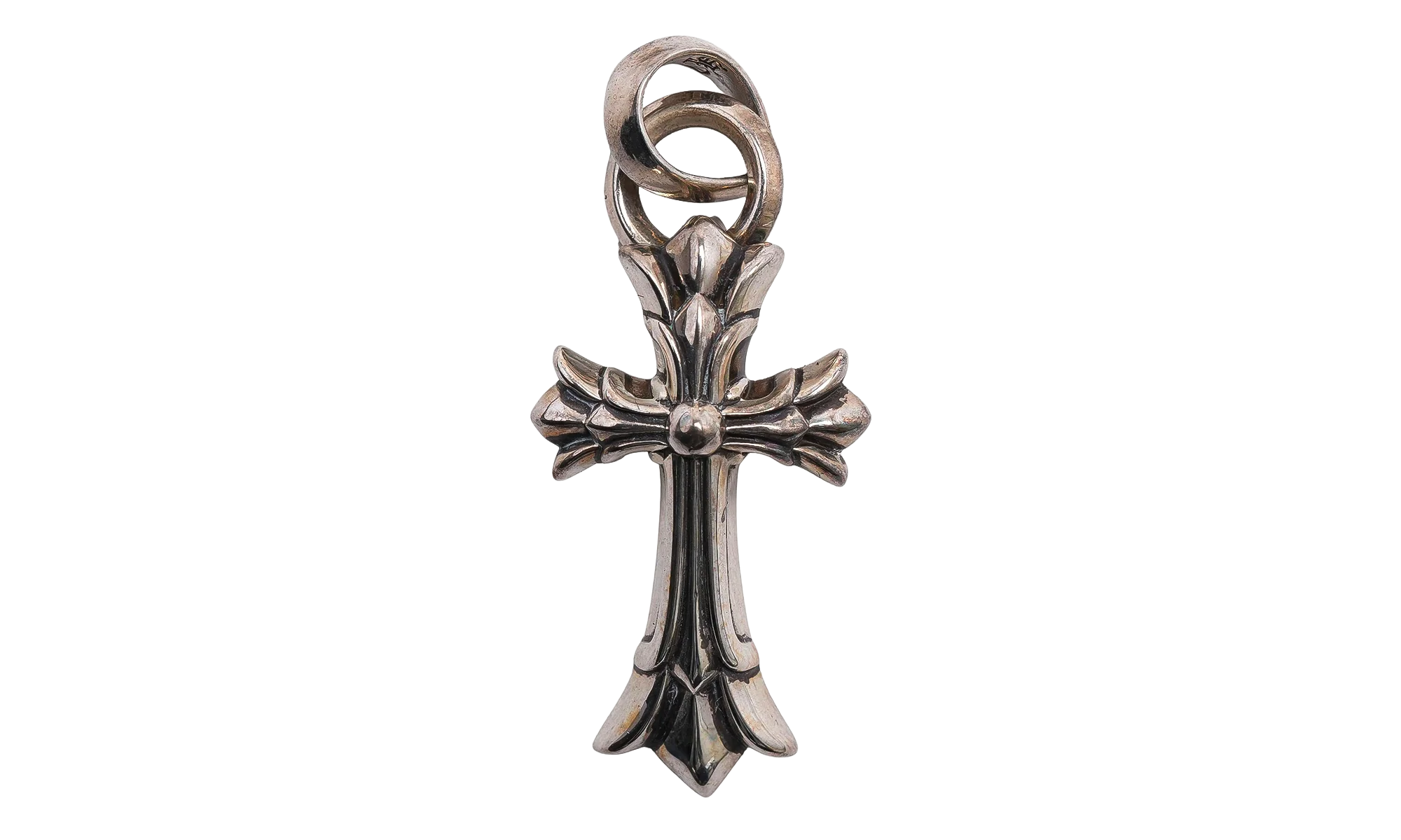 Double Cross Pendant with Bale "Silver" CHRM1154