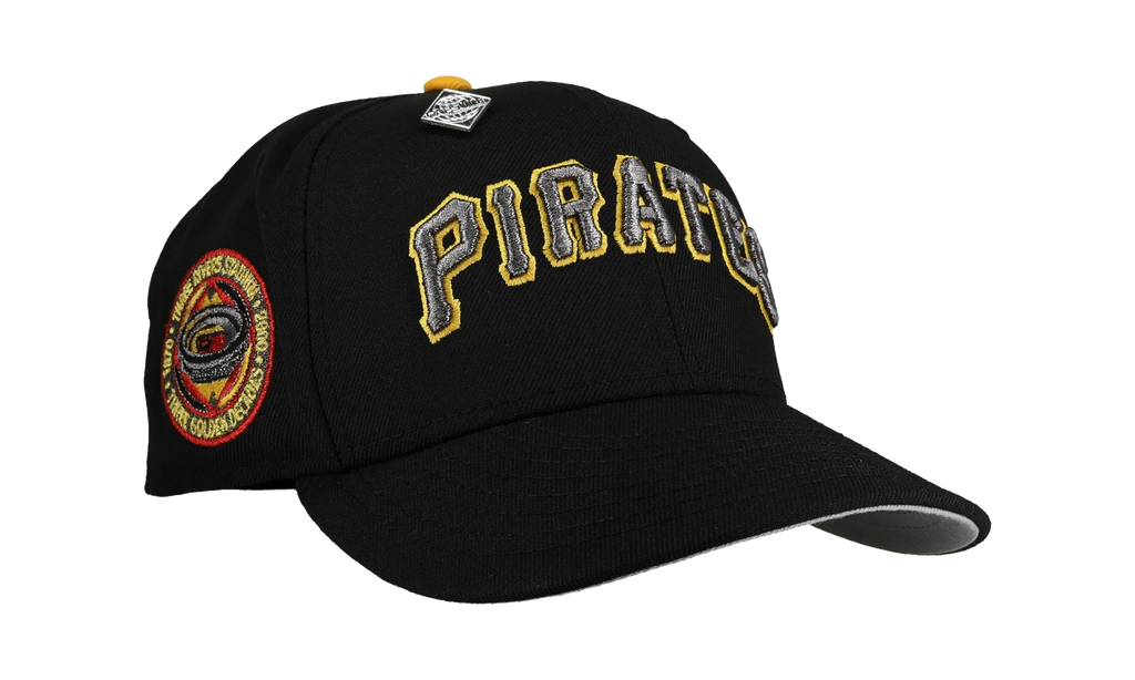 59FIFTY Pittsburgh Pirates Three Rivers Stadium Metallic Script Fitted Hat "Black" NE355