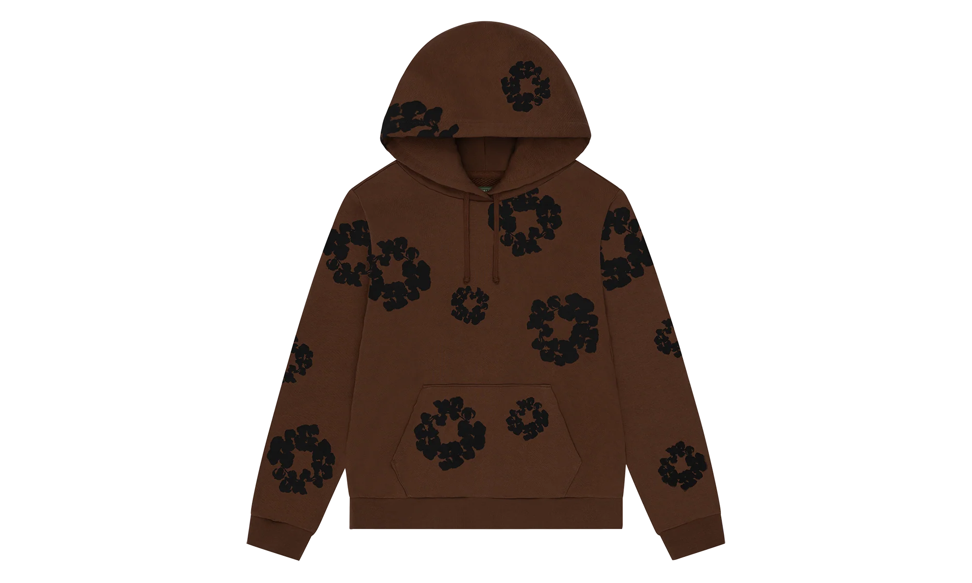 Black Cotton Wreath Hoodie "Brown" DT355