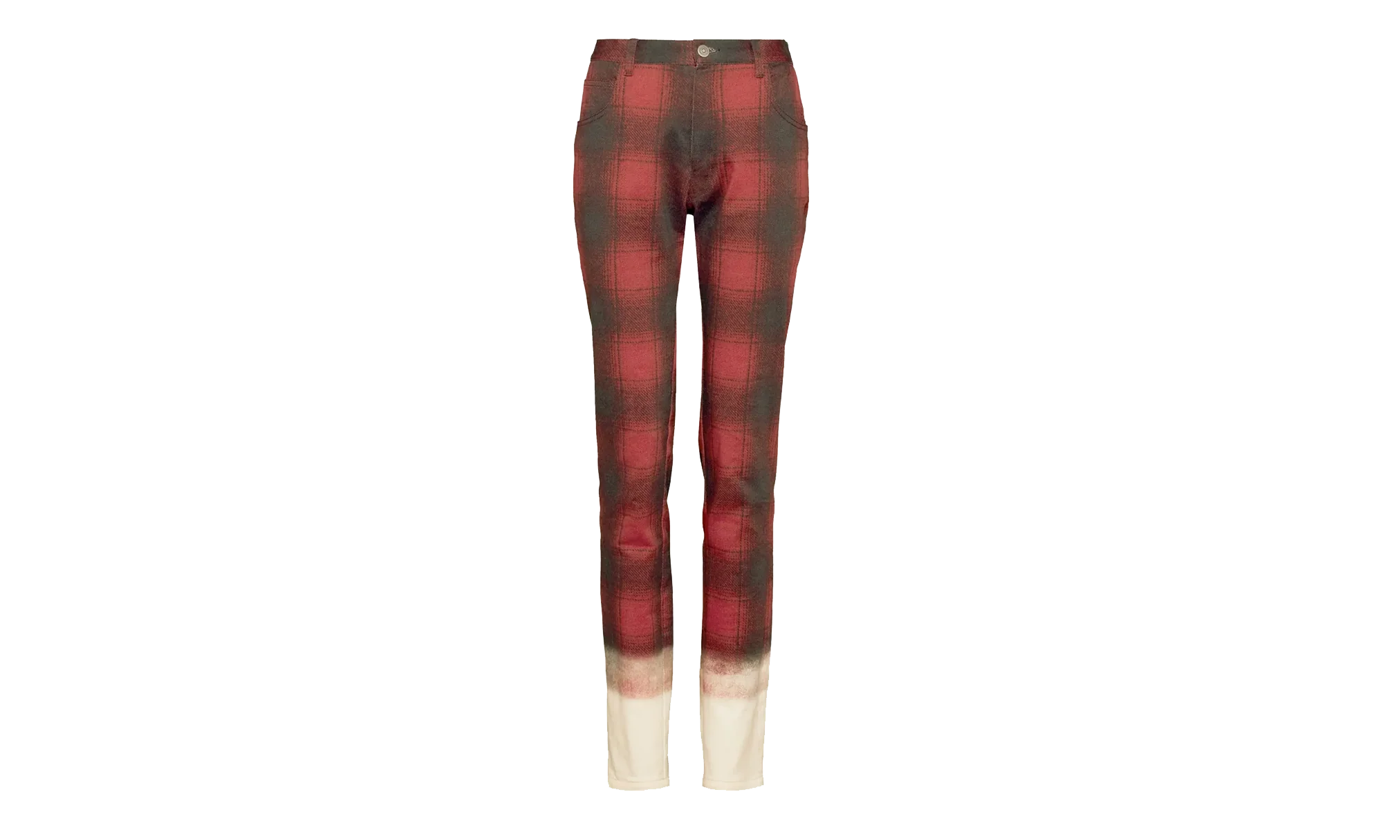 Pendleton Plaid Jeans with Dip Dye Hem "Black / Red" S50LA0227M35017001S