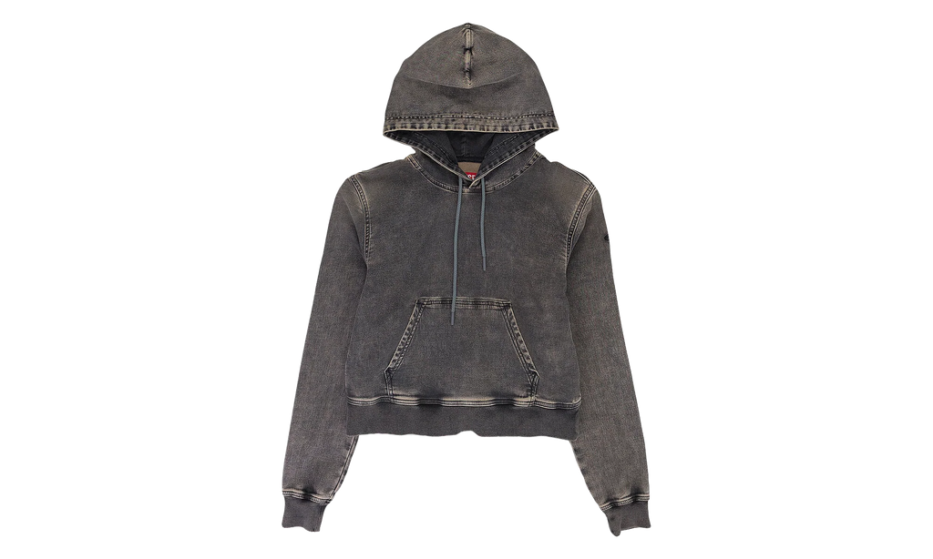 D-Angy-Hood Track Cropped Denim Hoodie "Black" A12574 068HT 02