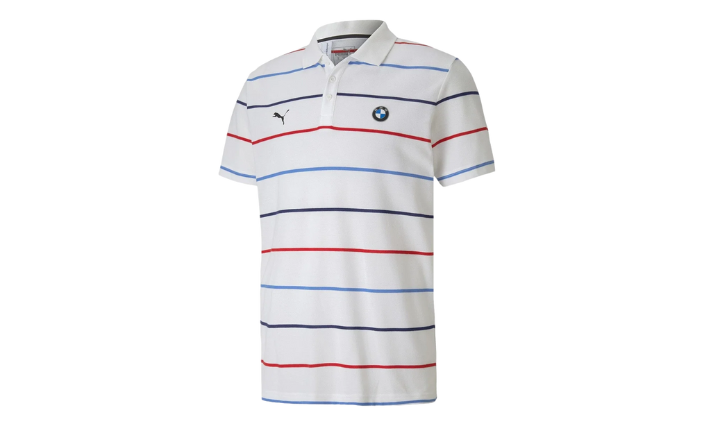 BMW Motorsport Striped Polo "White" 596100 02
