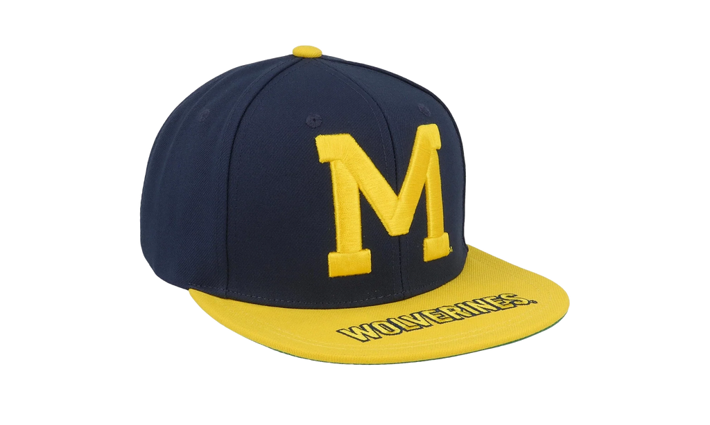 NCAA Logo Bill Snapback Cap "Michigan Wolverines - Navy / Yellow" HHSS4533 UMIYYPPPNYYW