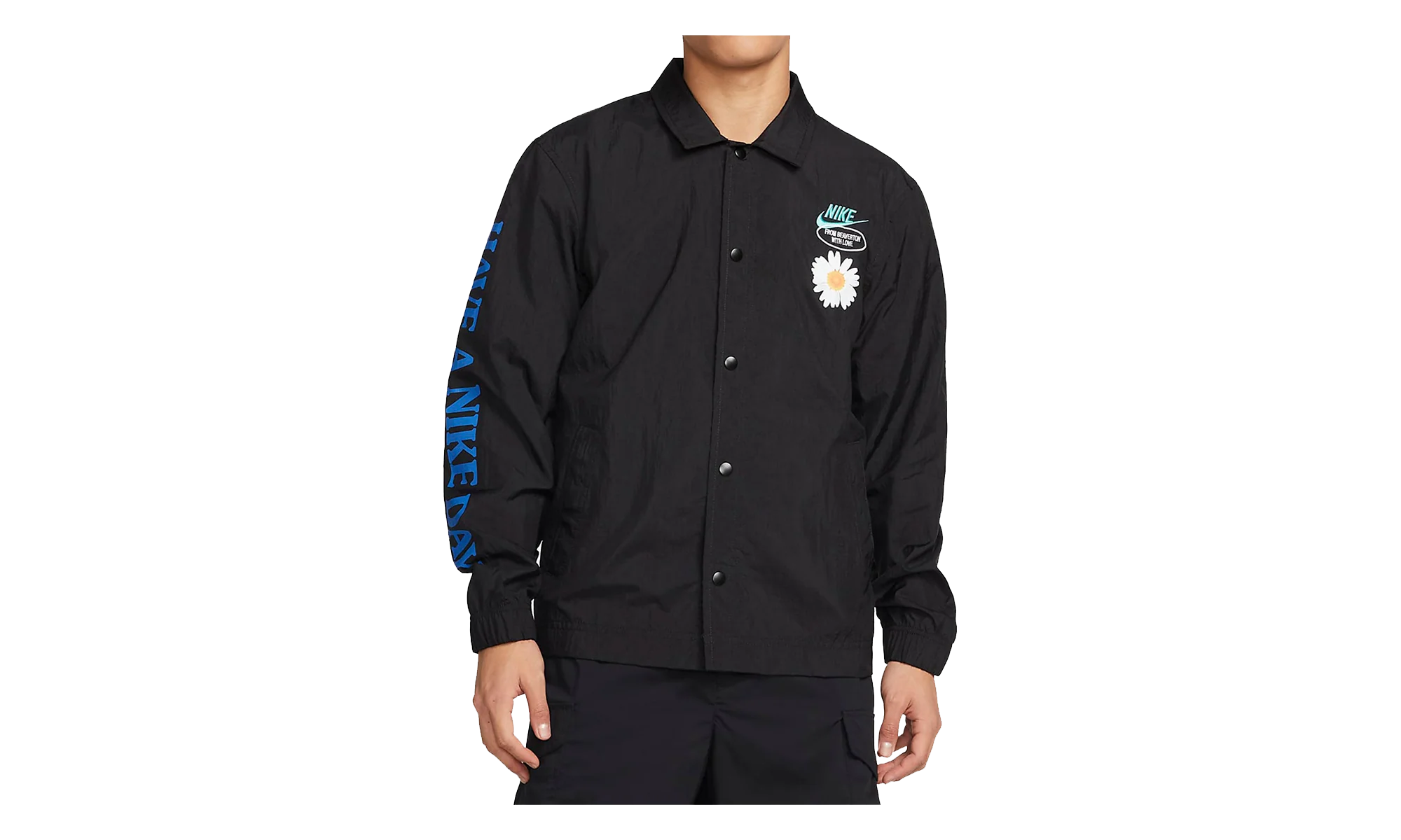 Sportswear Have A Nike Day Snap-front Coaches Jacket "Black / Washed Teal" DM5055 010