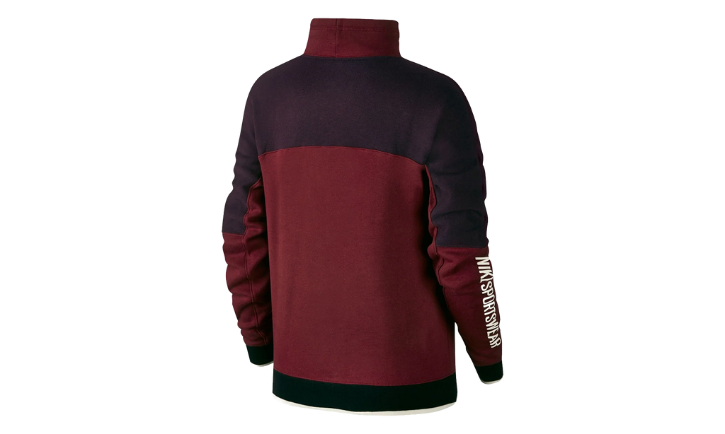 Sportswear Archive Half Zip Pullover Hoodie WMNS "Burgundy / Black" 855701 677