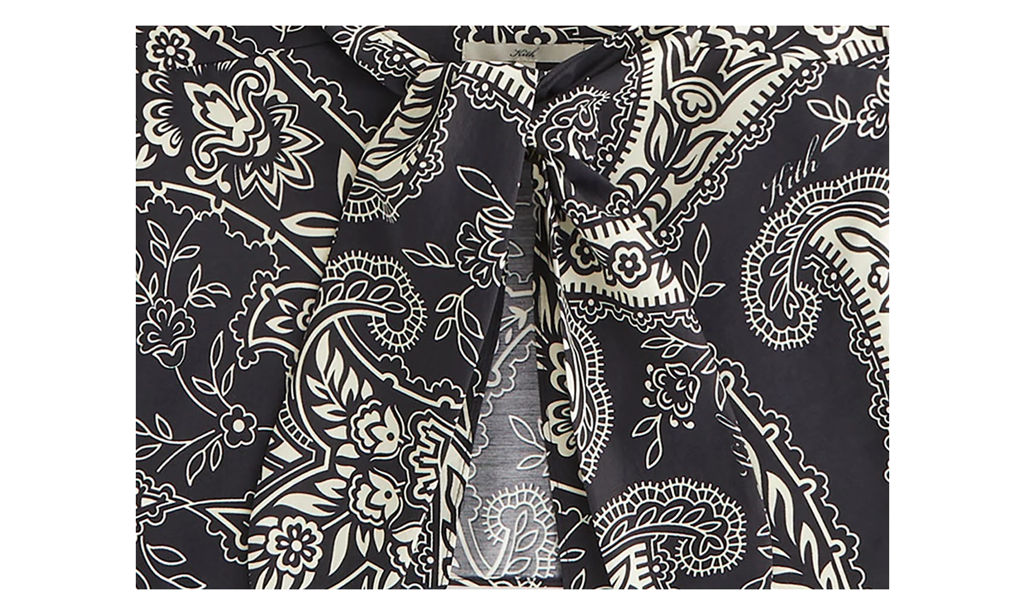 Luna Paisley Tie Front Cami Top WMNS "Black" KITH123