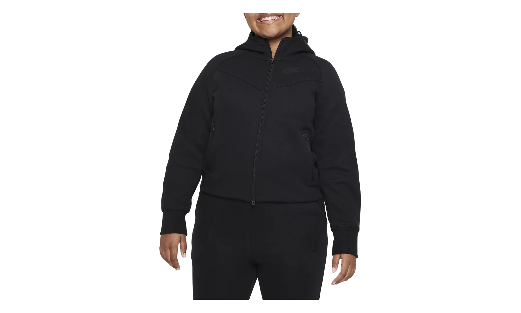 Sportswear Tech Fleece Full-zip Hoodie (Extended Size) GS "Triple Black" FD2980