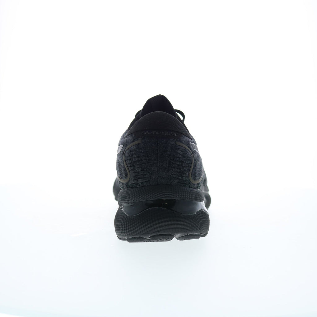 Asics Gel-Nimbus 24 Mens Black Leather Extra Wide Athletic Running Shoes