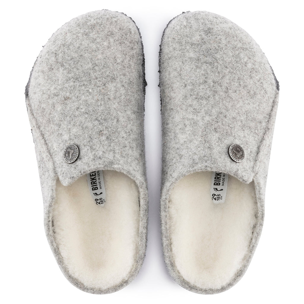 Kid's Zermatt Wool Felt Shearling Slipper in Light Gray