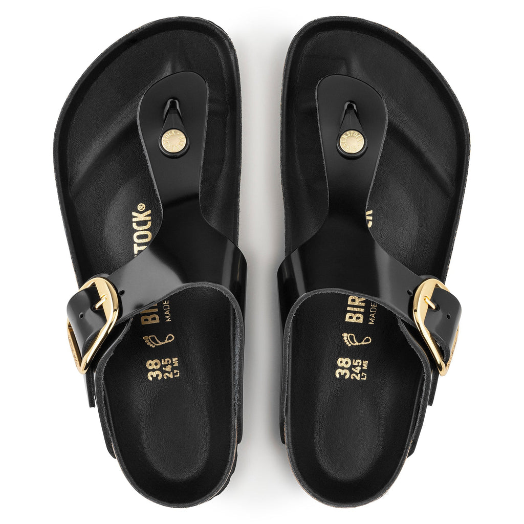 Gizeh Big Buckle Natural Patent in High Shine Black