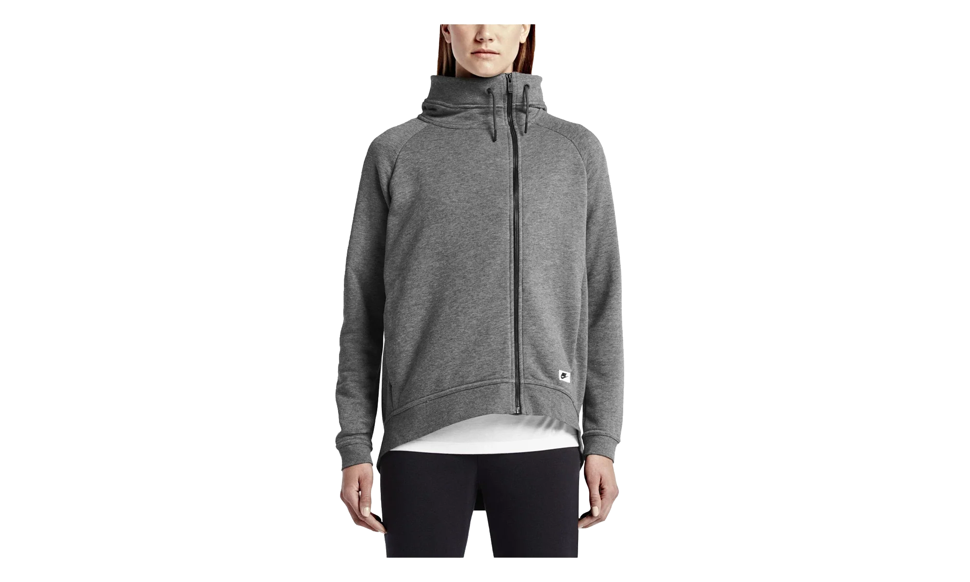 NSW Modern Cape Full Zip Hoodie WMNS "Medium Heather Grey" 804577 091