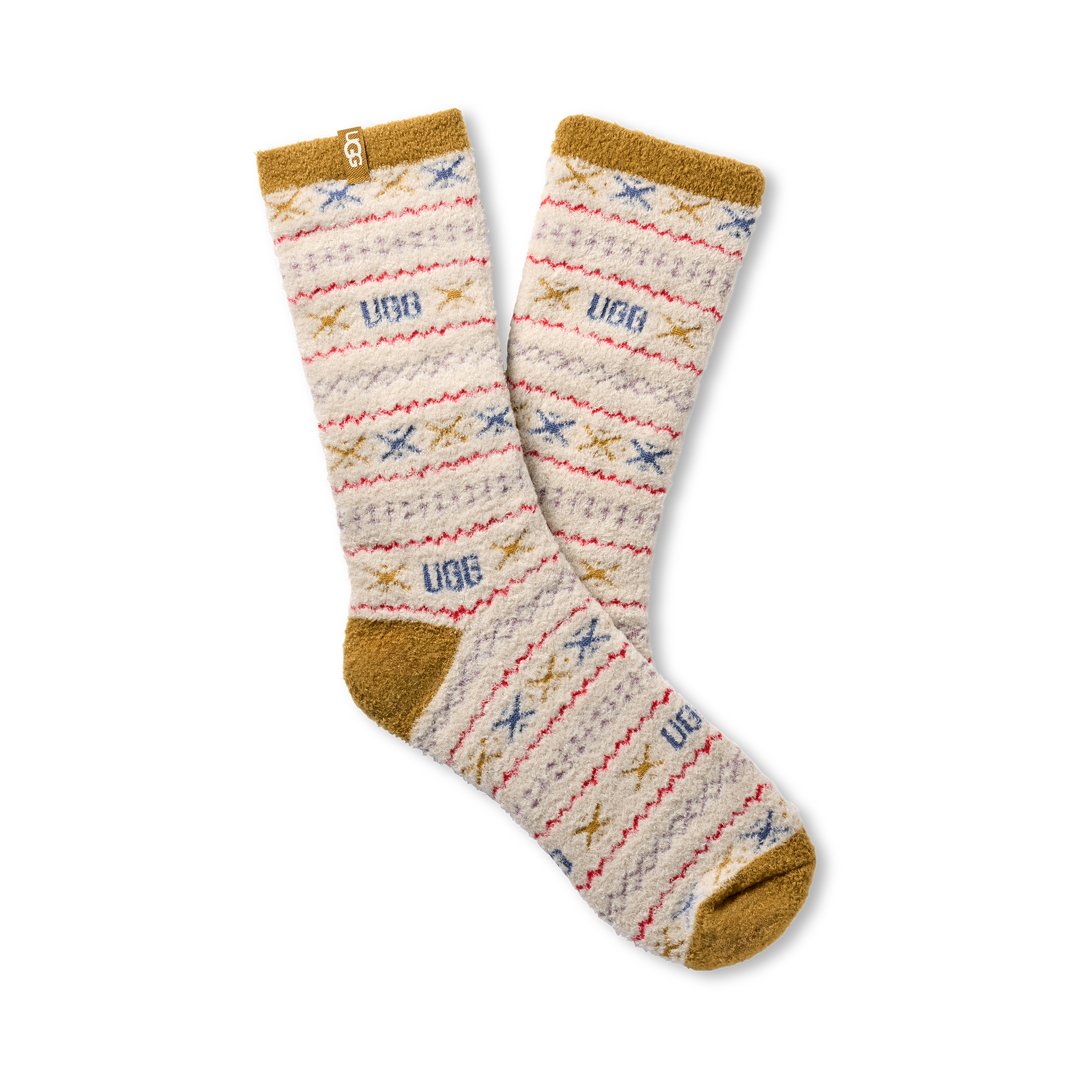 Women's Leslie Graphic Crew Sock Ochre Green Multi UGGisle