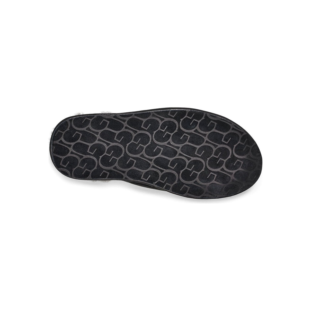 Men's Scuff Leather Slipper in Black