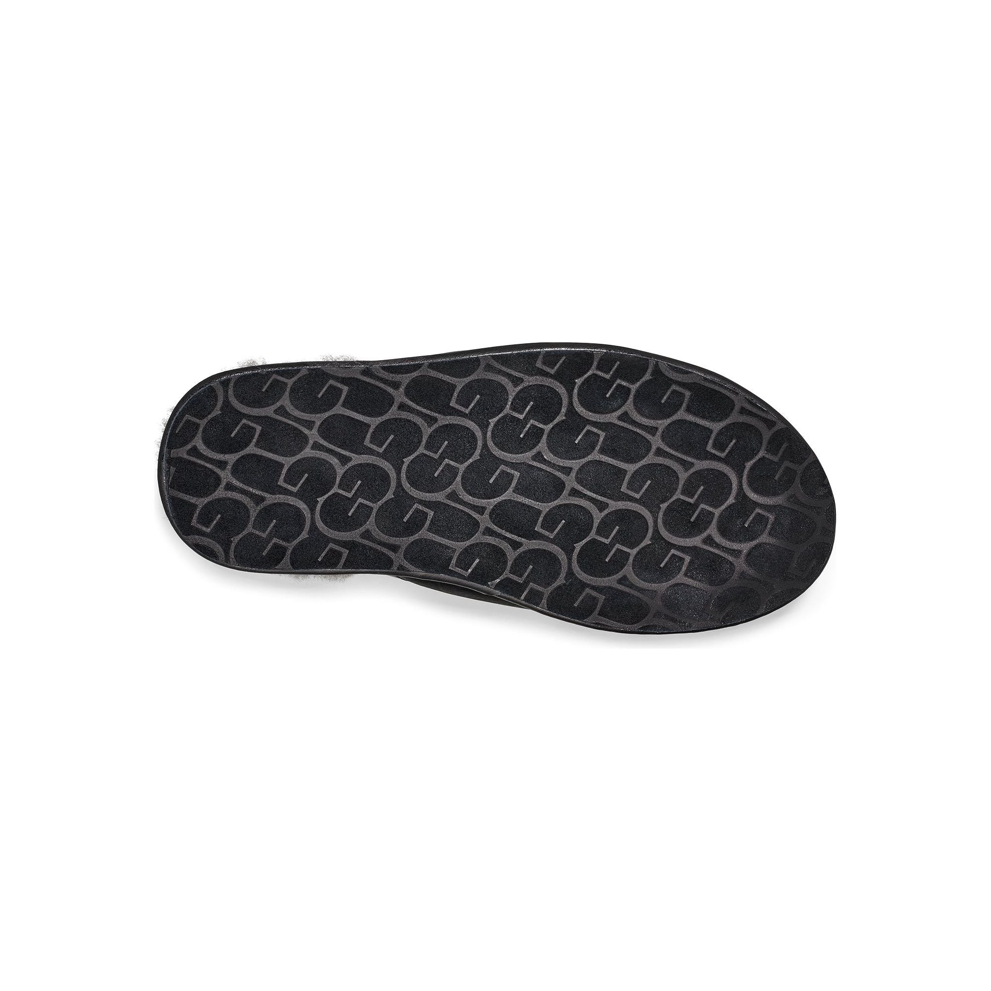 Men's Scuff Leather Slipper in Black