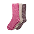 Women's Rib Knit Slouchy Crew 3 Pack in Chroma Pink/Putty/Wild Grape