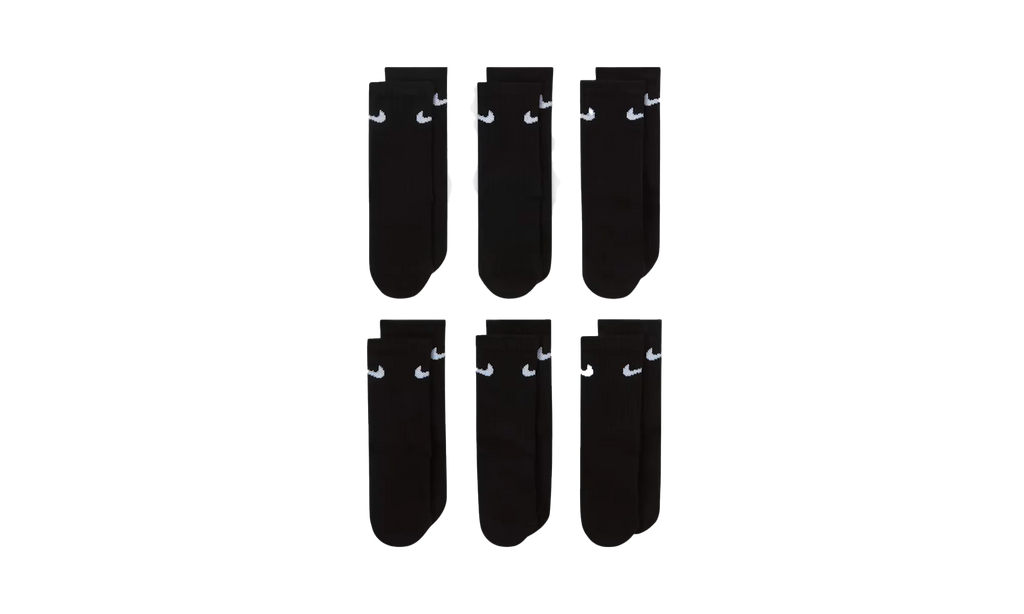 Dri-FIT Performance Basics Crew Socks (6 Pairs) GS "Black" UN0019 023