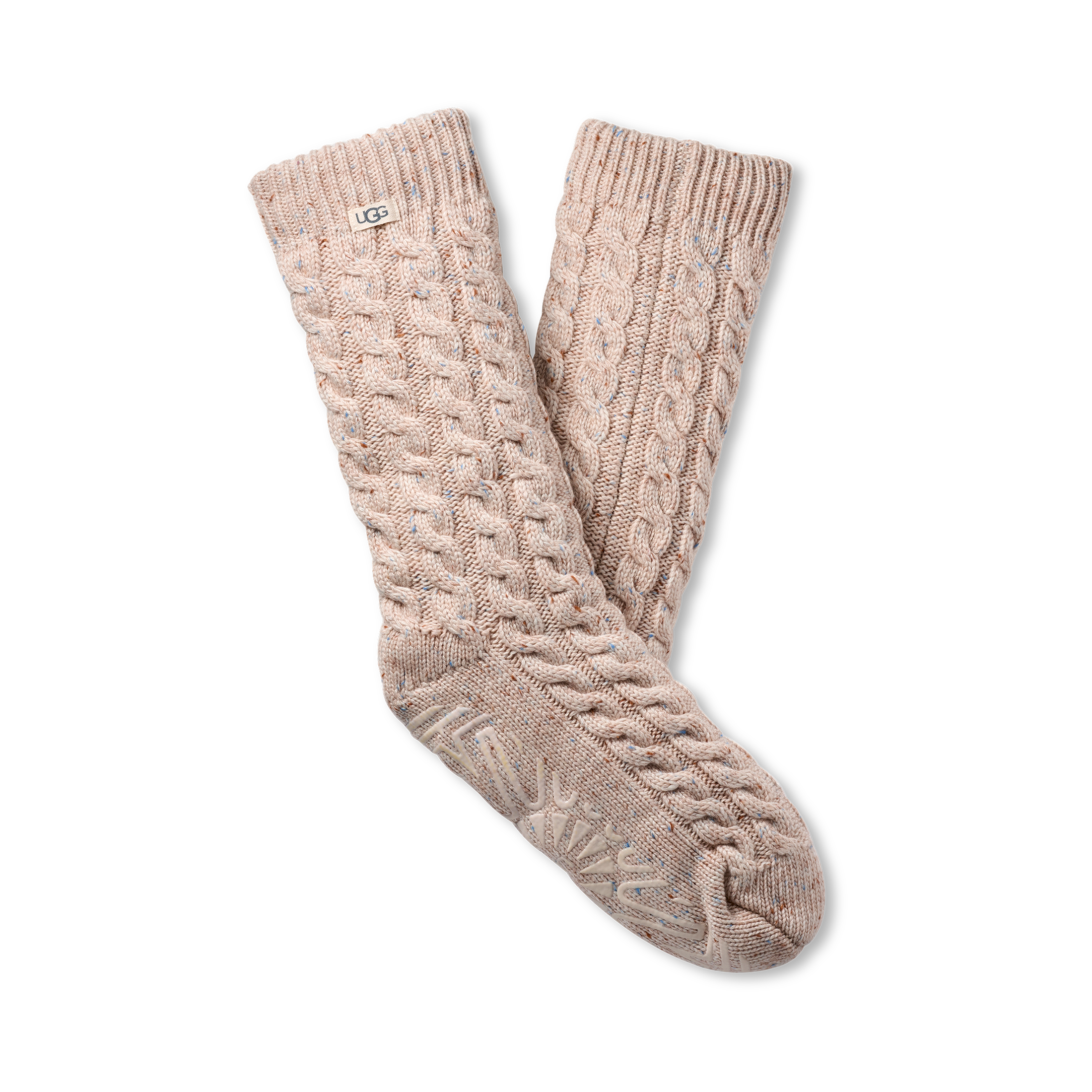 Women's Elowyn Cable Knit Fleece Lined in Cream Confetti