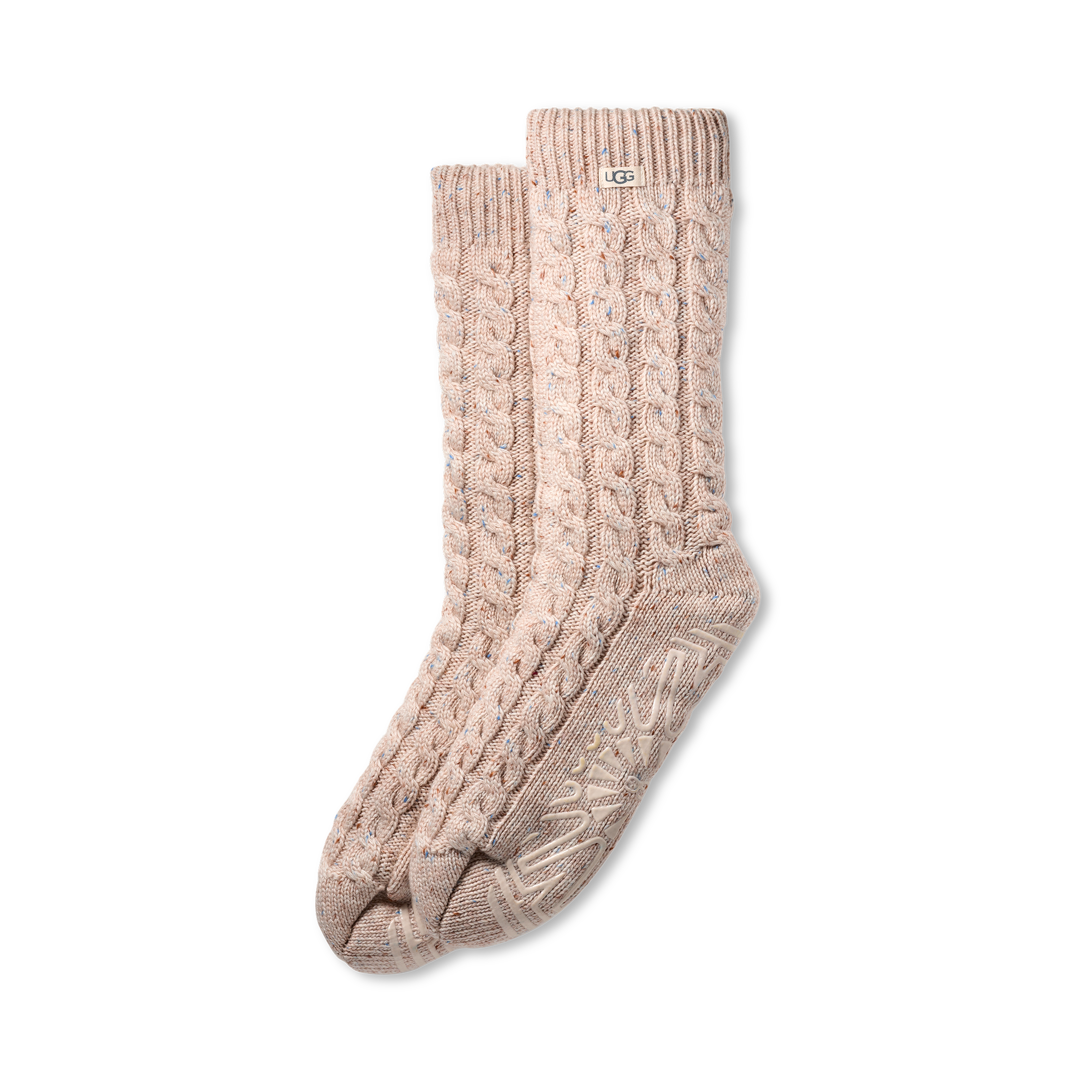 Women's Elowyn Cable Knit Fleece Lined in Cream Confetti