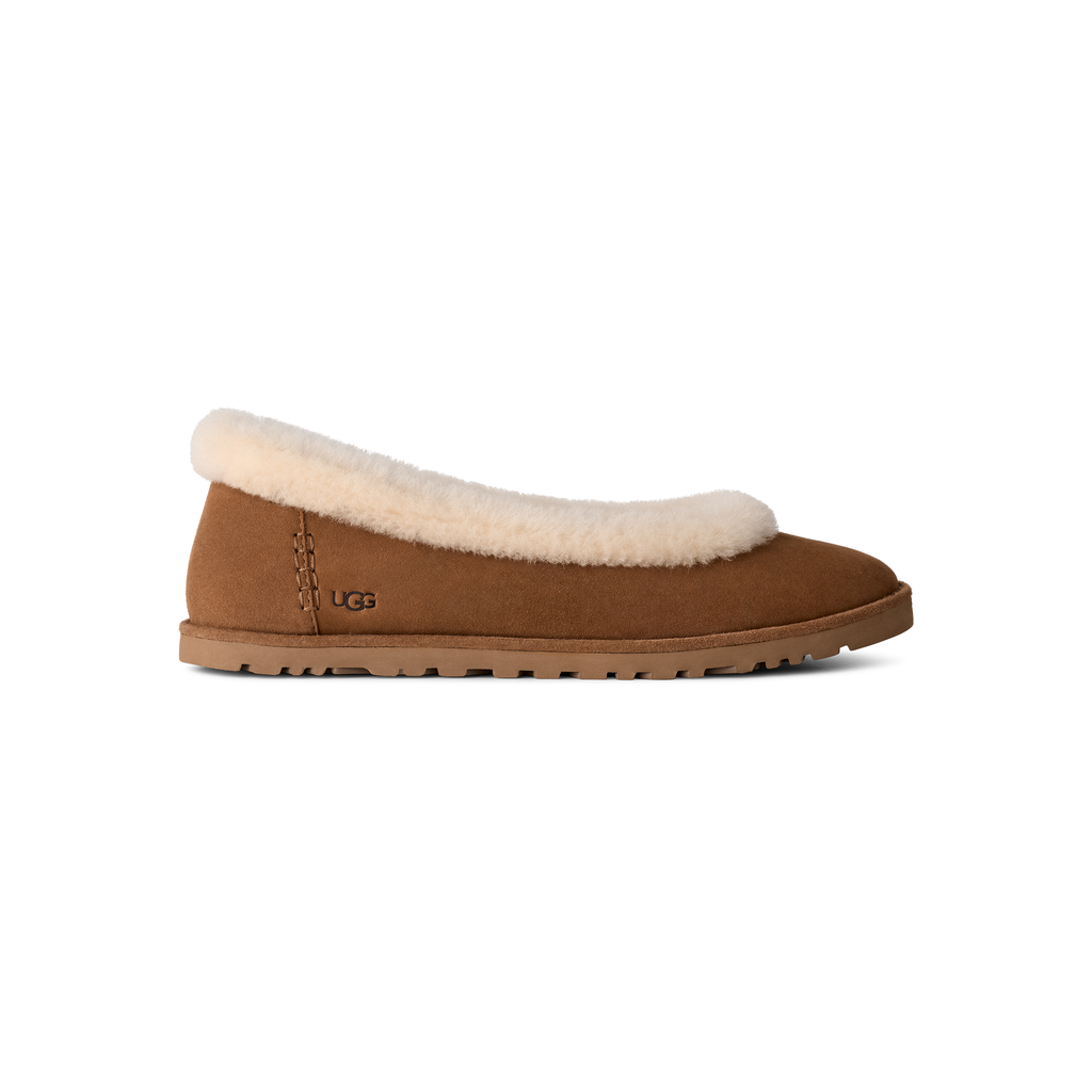Women's Zora Ballet Flat in Chestnut Bundled with Care Kit + Socks