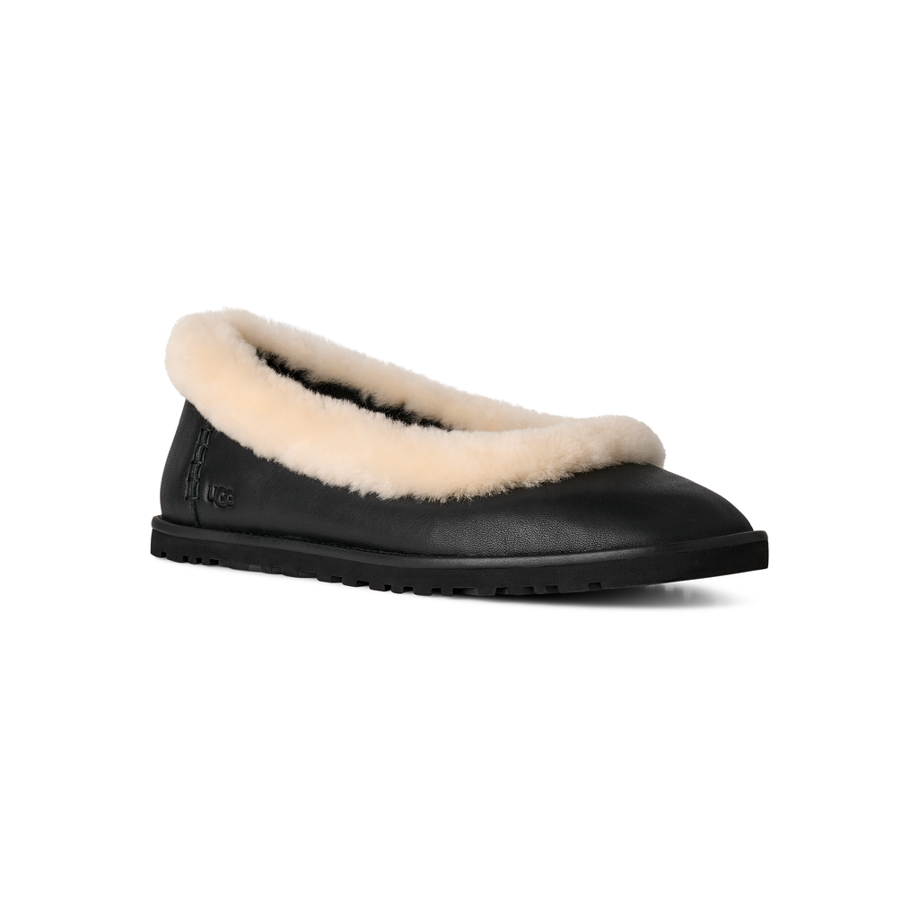 Women's Zora Leather Ballet Flat in Black