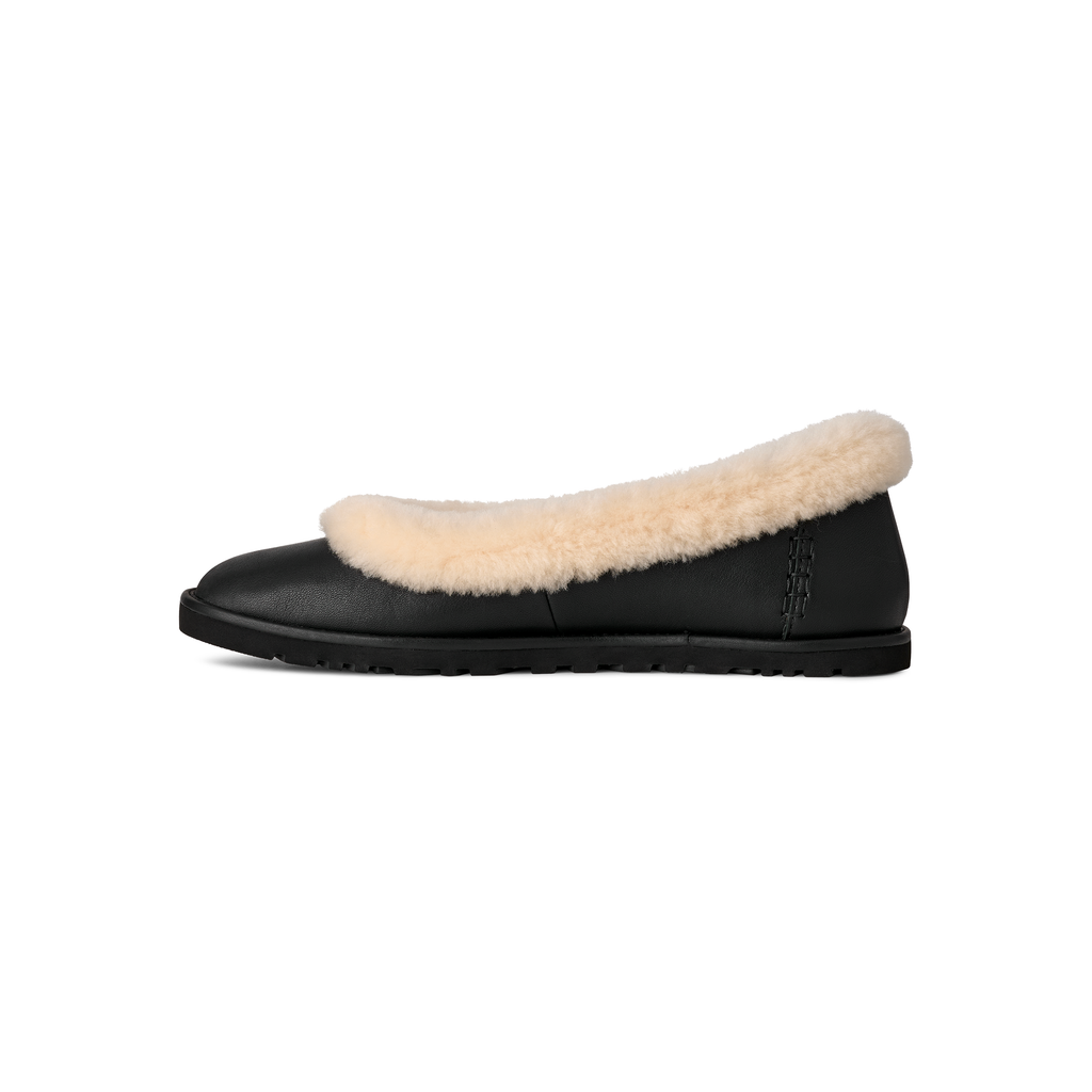 Women's Zora Leather Ballet Flat in Black