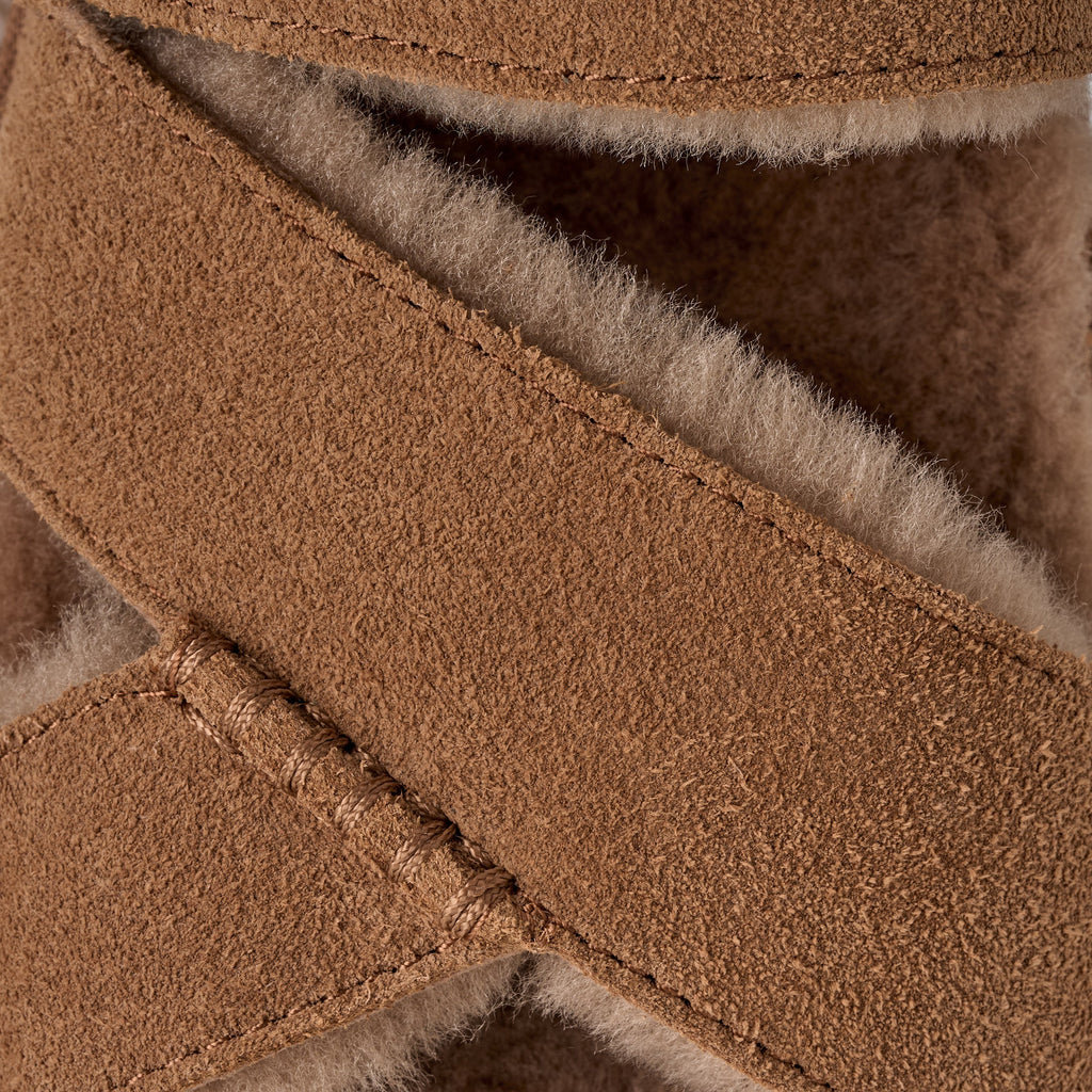 Women's Greenport Cross Strap Slide in Chestnut