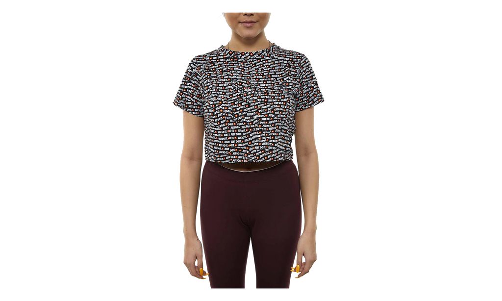 JDI Anniversary AOP Crop Top WMNS "Black / White - Orange" AQ0249 010