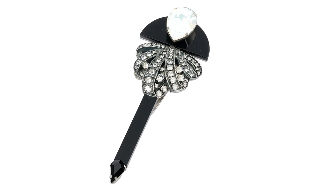 JEWELED BROOCH "Black / White" SM1VK0043P6479972