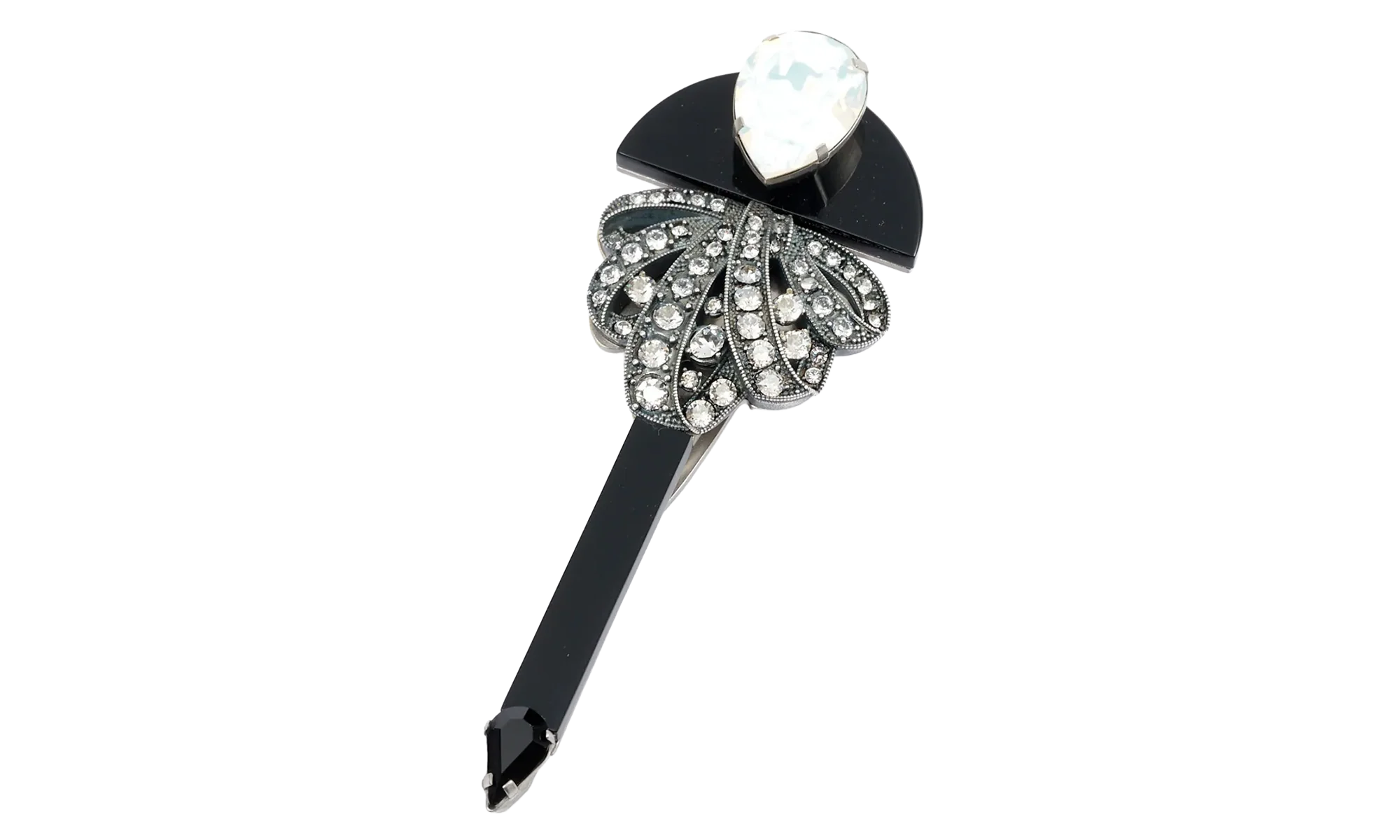 JEWELED BROOCH "Black / White" SM1VK0043P6479972