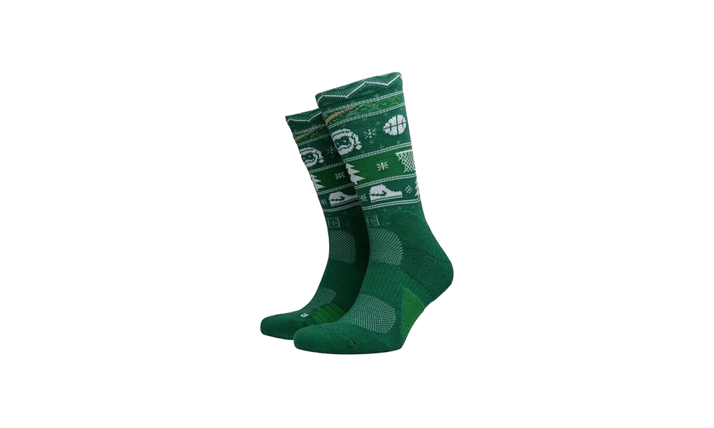 ELITE CHRISTMAS CREW SOCKS "Clover/White/Club Gold" SX7866 312
