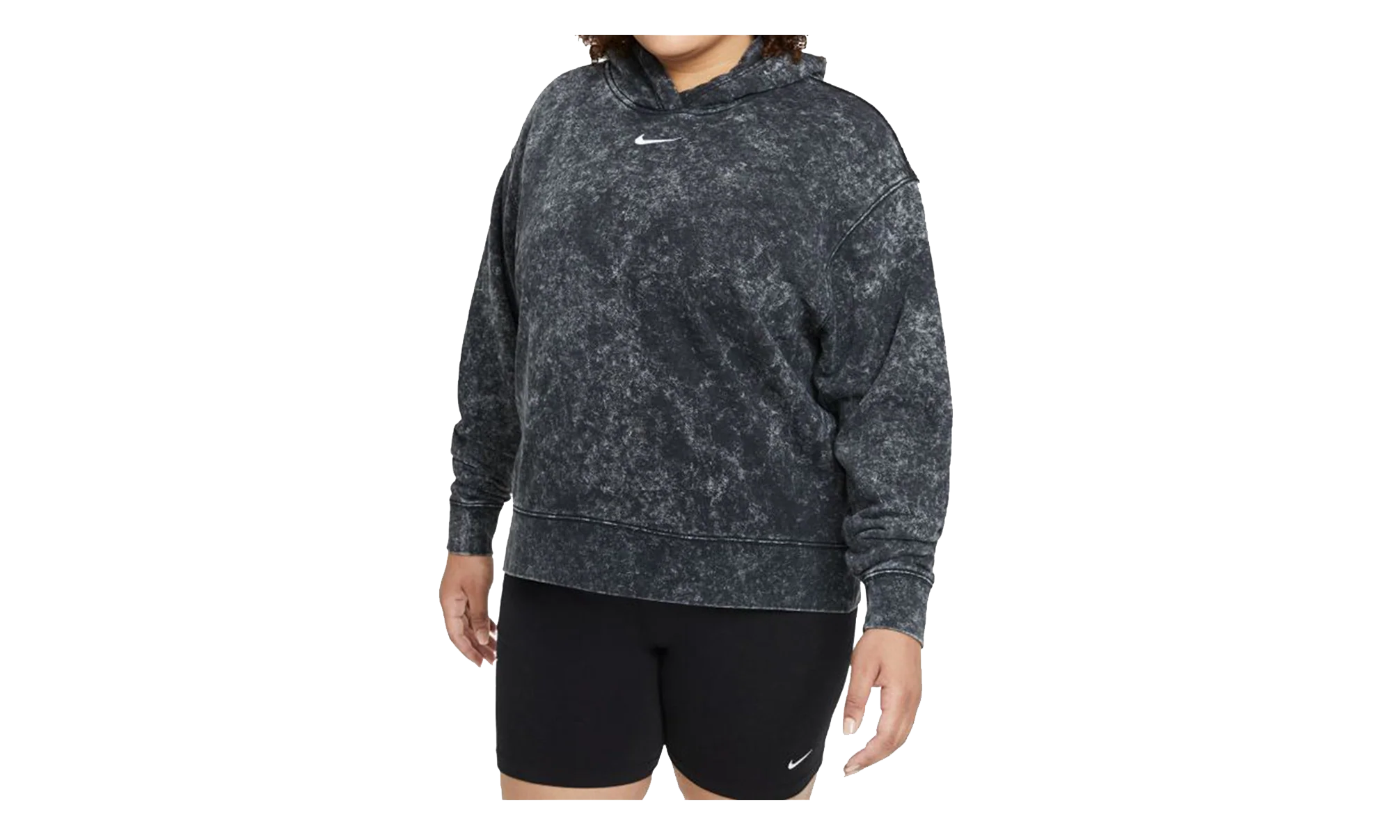 Washed Fleece Hoodie WMNS "Black / White" DD5640 010