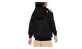 Air Club Fleece Girls' Oversized Full-Zip Hoodie GS "Black / White" FD2960 010