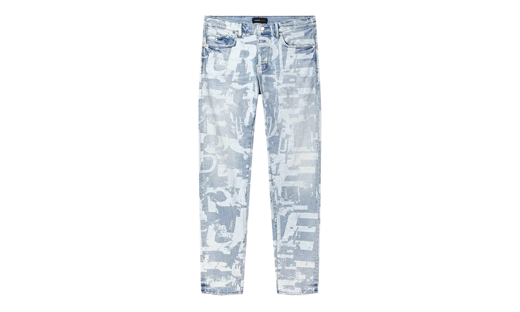 Skinny Grunge Print Jean "Light Indigo" P001 SGGT325