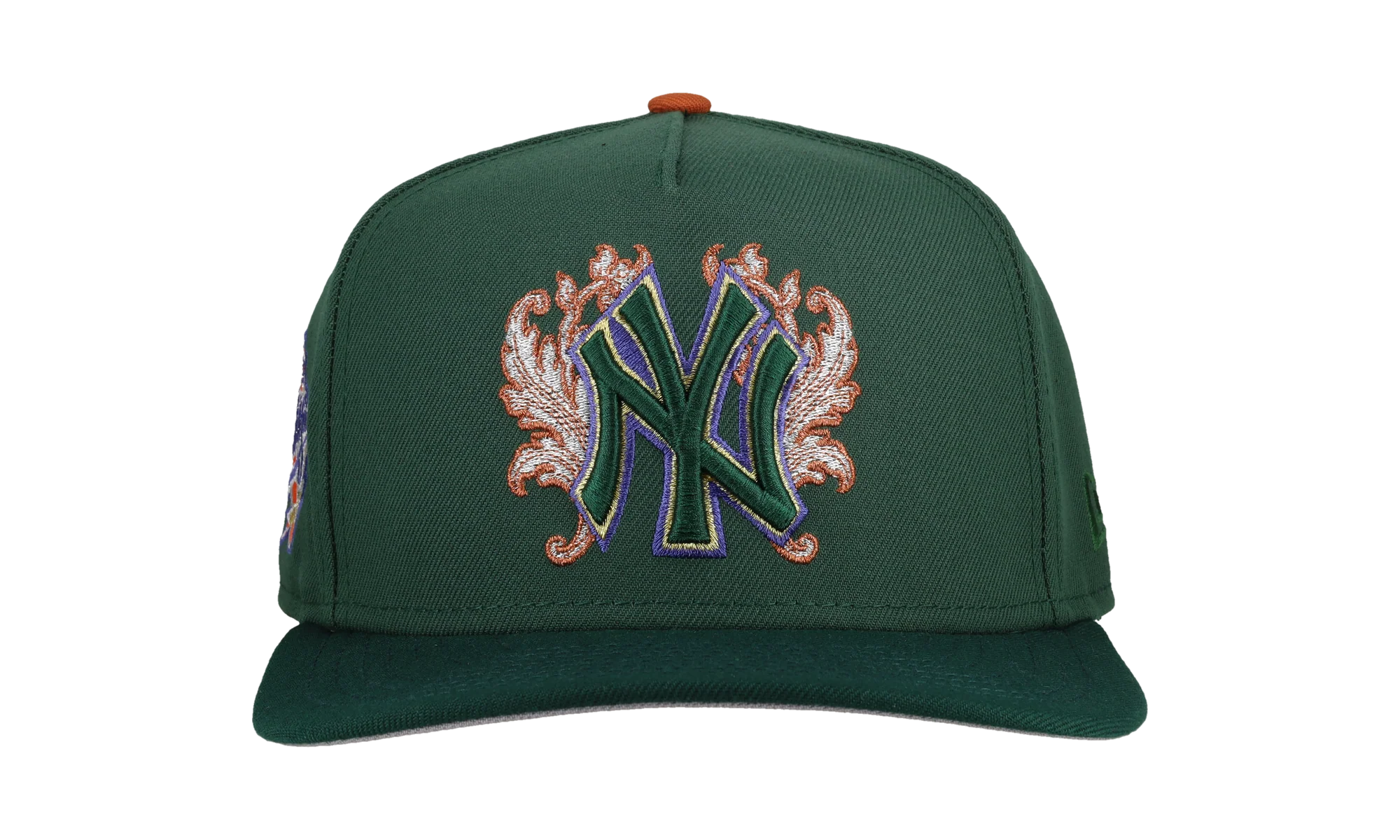 9FIFTY New York Yankees 1999 World Series Flames A Frame Snapback Hat "Green / Copper Flames" NE250